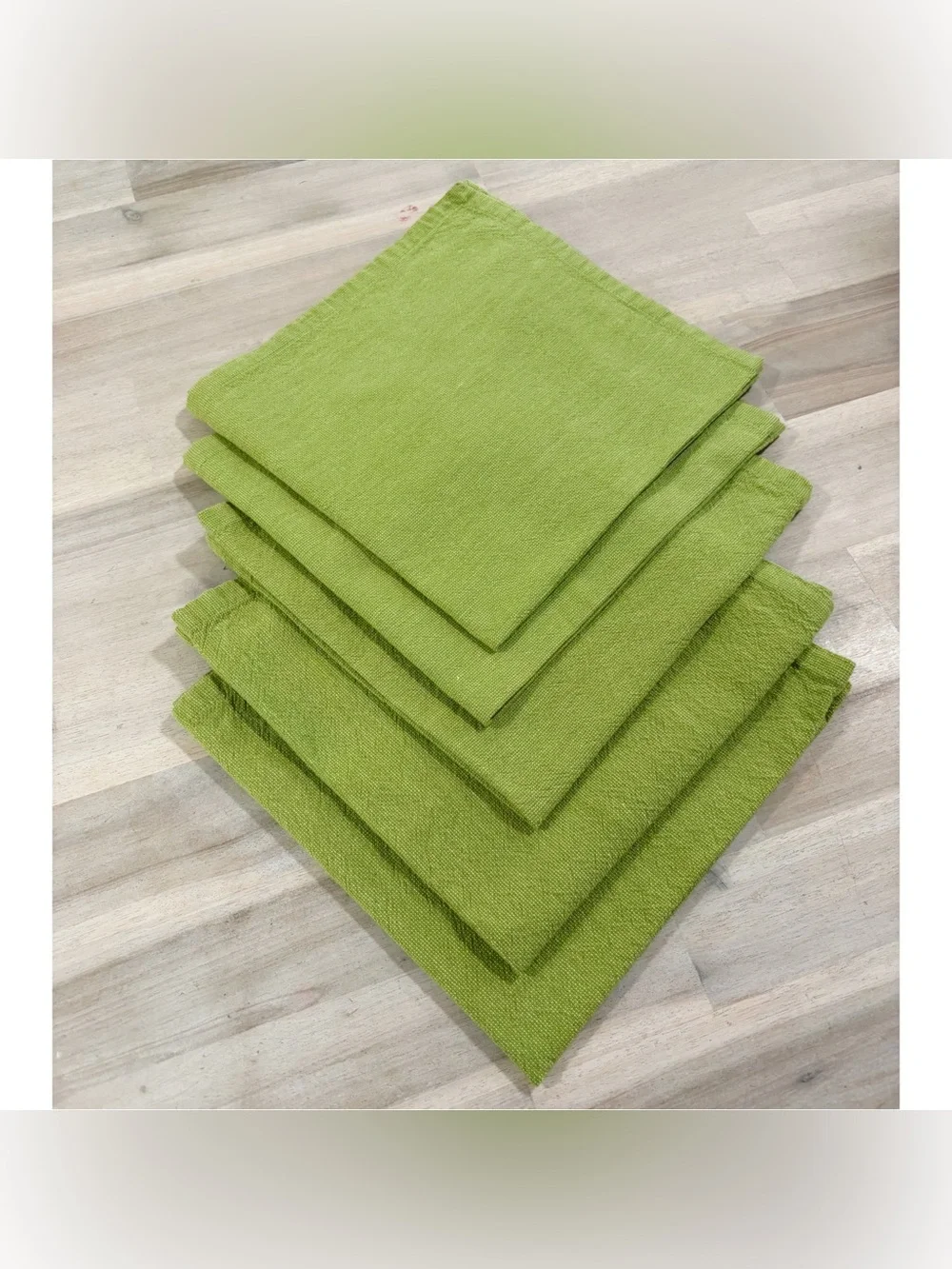 Pier 1 Set Of 5 Lime Green Cotton Napkins 19 X 19
